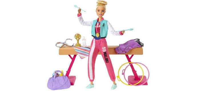 Amazon: [Prime] Coffret poupée Barbie Gymnastique avec accessoires à 23,09€