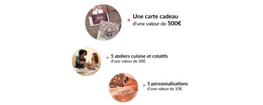 Zôdio: 1 carte cadeau Zôdio de 500€, 5 ateliers cuisine et créatifs, 5 personnalisations à gagner