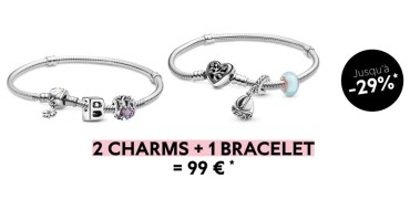 Pandora: 1 bracelet + 2 charms à 99€