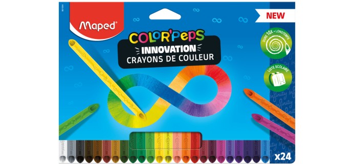 Maped: 16 boîtes de 24 crayons de couleur Infinity, 24 boîtes de 12 crayons à gagner