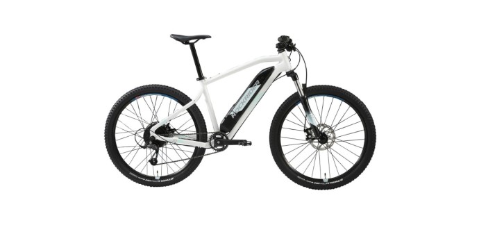 Decathlon: Vélo VTT électrique Rockrider E-ST100 pour femme - Blanc, 27"5 à 899€