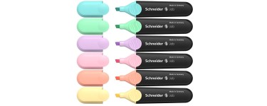 Amazon: Etui 6 surligneurs Schneider Textmarker Job Pastell à 4,19€