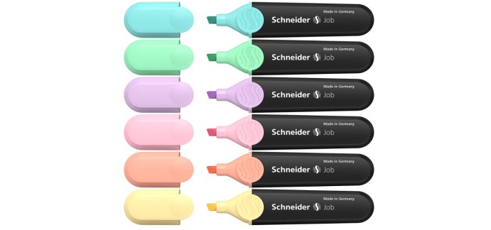Amazon: Etui 6 surligneurs Schneider Textmarker Job Pastell à 4,19€
