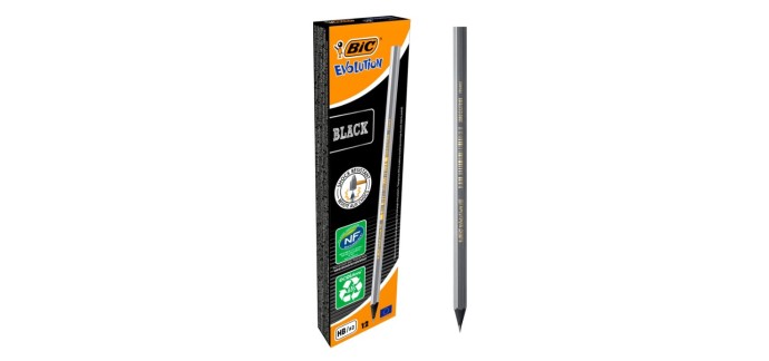 Amazon: Boîte de 12 crayons à Papier HB BIC Evolution Black à 2,50€
