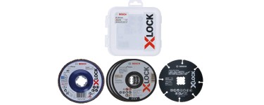 Amazon:  Kit 5 pièces Bosch Accessories avec disques à tronçonner et disques abrasifs X-LOCK à 18,04€