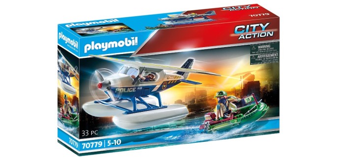 Amazon: Playmobil City Action Hydravion de police et bandit - 70779 à 35,29€