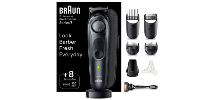 Amazon: Tondeuse à Barbe Professionnelle Braun Series 7 BT7441 à 59,99€