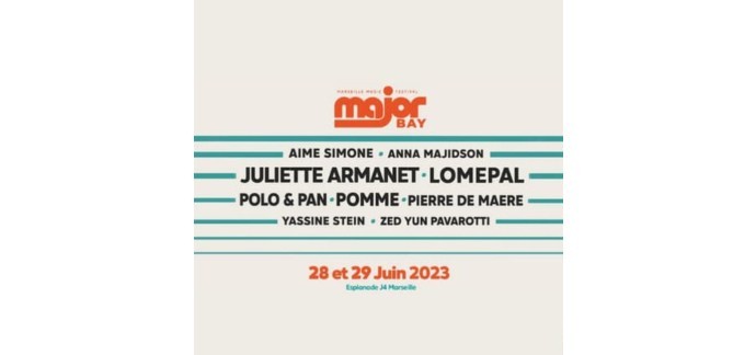 BFMTV: 5 lots de 2 invitations pour le festival "Major Bay" à gagner
