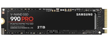 Amazon: SSD interne NVMe M.2 4.0 Samsung 990 Pro - 2To, Compatible PS5 à 177,36€