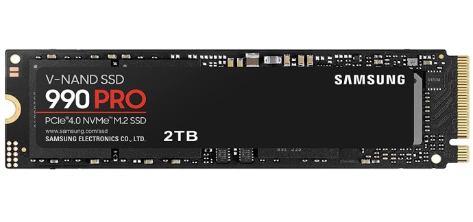 Amazon: SSD interne NVMe M.2 4.0 Samsung 990 Pro - 2To, Compatible PS5 à 177,36€
