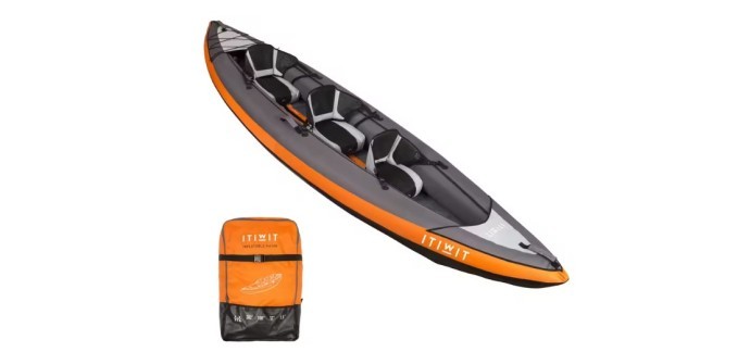 Decathlon: Canoe Kayak gonflable Itiwit - 2/3 places, Orange à 280€