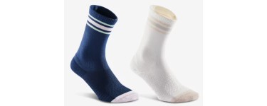 Decathlon: Lot de 2 paires de chaussettes hautes Deocell Tech Newfeel Urban Walk - Bleu / Ecru à 6€