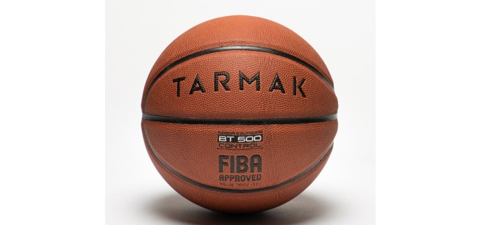 Decathlon: Ballon de basket Tarmak BT500 - Taille 7, Marron Fiba à 20€