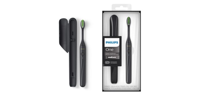Amazon: Brosse à dents rechargeable Philips One by Sonicare HY1200/06 - Noir sombre  à 29,99€