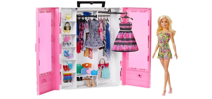Amazon: Poupée Barbie Fashionistas Le Dressing de Rêve rose à 25,60€