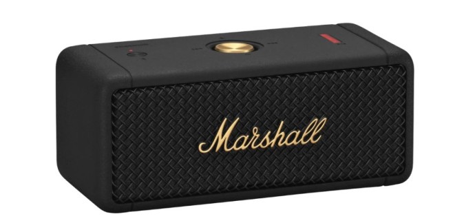 Boulanger: Enceinte portable Marshall Emberton BT Black & Brass à 89,99€