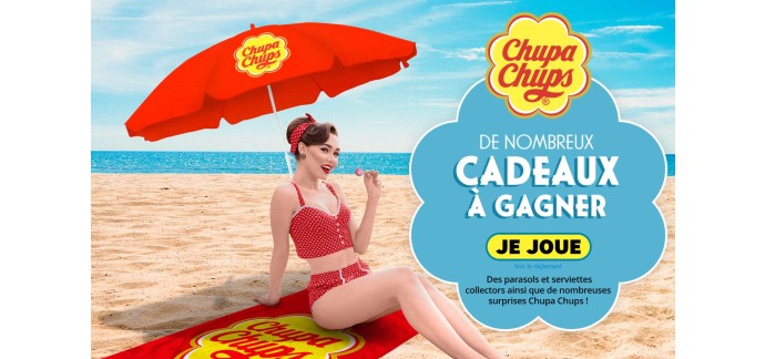 Chupa Chups: 1 virement bancaire de 2000€, 12 parasols, 24 serviettes de plages et d'autres lots à gagner