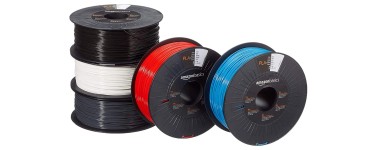 Amazon: 5 bobines de filament PLA Amazon Basics pour imprimante 3D -  1,75 mm, 5 couleurs à 67,31€