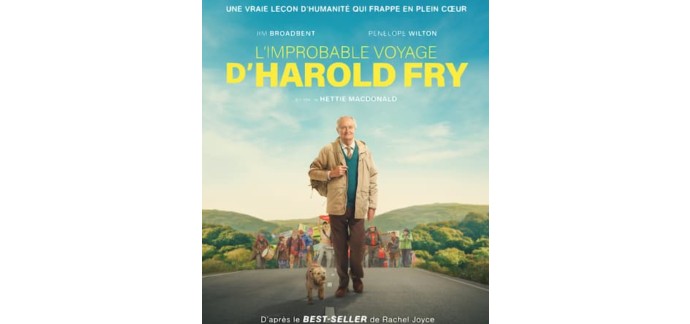 BFMTV: 5 lots de 2 places de cinéma pour le film "L'Improbable voyage d'Harold Fry" à gagner