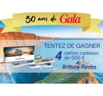 Gala: 4 cartes cadeau Brittany Ferries de 500€ à gagner