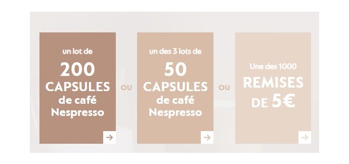 Nespresso: 200 capsules café Nespresso, 3 x 50 capsules de café Nespresso à gagner