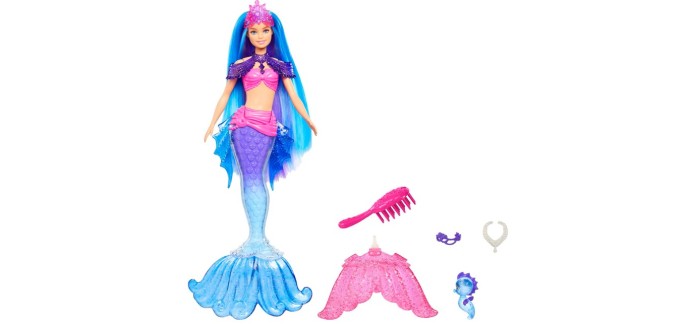 Amazon: Coffret Barbie Mermaid Power avec Poupée Sirène Barbie « Malibu » à 8€