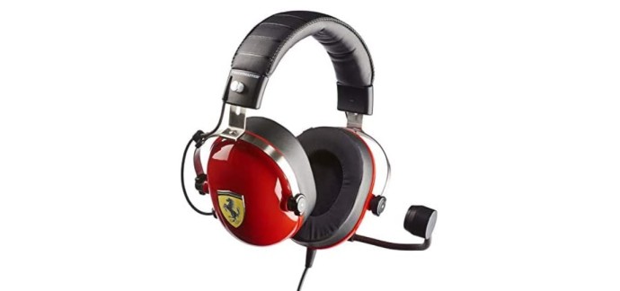 Amazon: Casque gaming Thrustmaster T.Racing Scuderia Ferrari pour PS5/PS4/Xbox/PC/ Switch à 62,99€