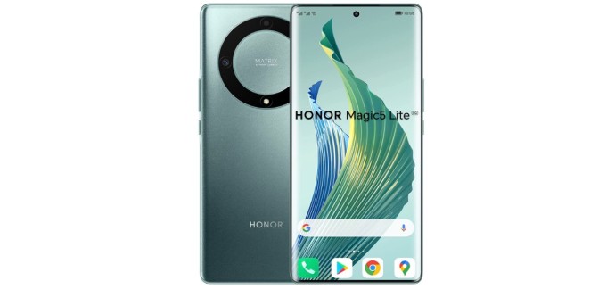 Amazon: Smartphone Honor Magic5 Lite 5G - FHD+, Amoled 120Hz, 8+256 Go, Vert à 280,93€
