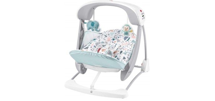 Amazon: Balancelle transat bébé Fisher-Price Deluxe Take-Along Swing & Seat - Pacific Pebble à 37,70€