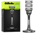 Amazon: Rasoir pour Homme GilletteLabs (1 Manche + 3 Recharges + Support Magnétique Premium) à 23,94€