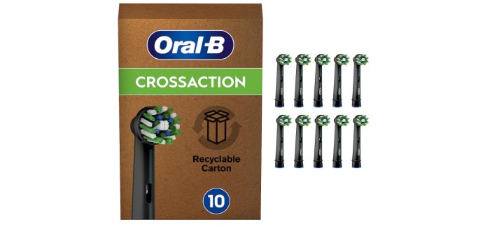 Amazon: Pack de 10 brossettes Oral-B Cross Action Clean Maximiser à 25,99€