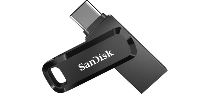 Amazon: Clé USB double connectique SanDisk Ultra Go - 64Go, Connectique USB-C et Type A à 9,43€
