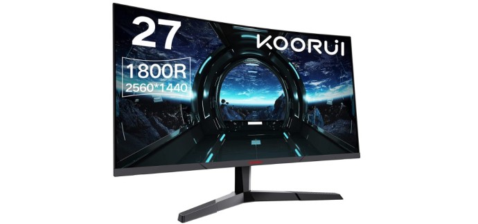 Amazon: Ecran PC Gaming 27" KOORUI - QHD, 144H, 1Ms à 188,99€