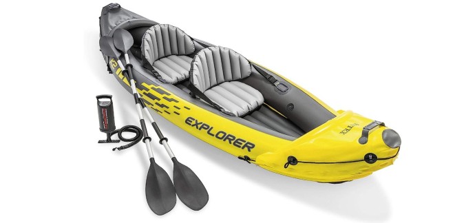 Amazon: Set kayak Intex Explorer K2 pour 2 personnes avec Rames et Gonfleur à 101,99€