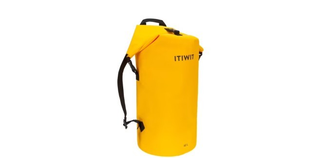 Decathlon: Sac polochon étanche Itiwit - 40L, Jaune à 22€