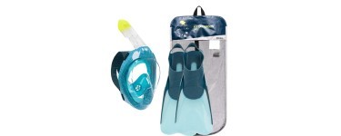 Decathlon: Kit de snorkeling masque Subea Easybreath 540FT Freetalk + Palmes bleu Adulte à 28€