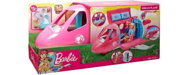 Amazon: Jouet Barbie L'Avion de Rêve pour poupées avec mobilier à 31€