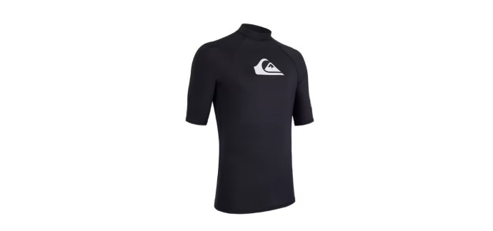 Decathlon: Tee shirt anti UV homme Quiksilver manches courtes surf - Noir à 10€