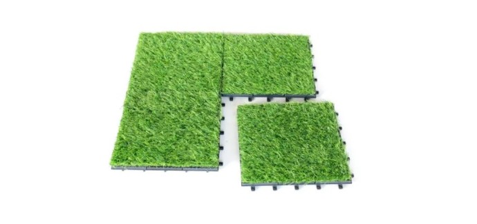 Cdiscount: Lot de 10 dalles clipsables Garden Mood en gazon synthétique - 10mm en solde à 7,99€