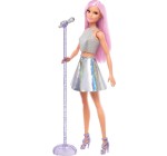 Amazon: Poupée Barbie Métiers Pop Star - Chanteuse avec micro et cheveux roses à 8,03€