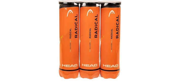 Amazon: Lot de 3 boites de 4 balles de tennis Head Radical à 14,99€