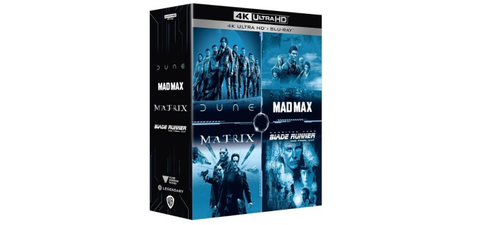 Amazon: Coffret Blu-Ray 4K : Mad Max + Matrix + Blade Runner + Dune à 26,95€