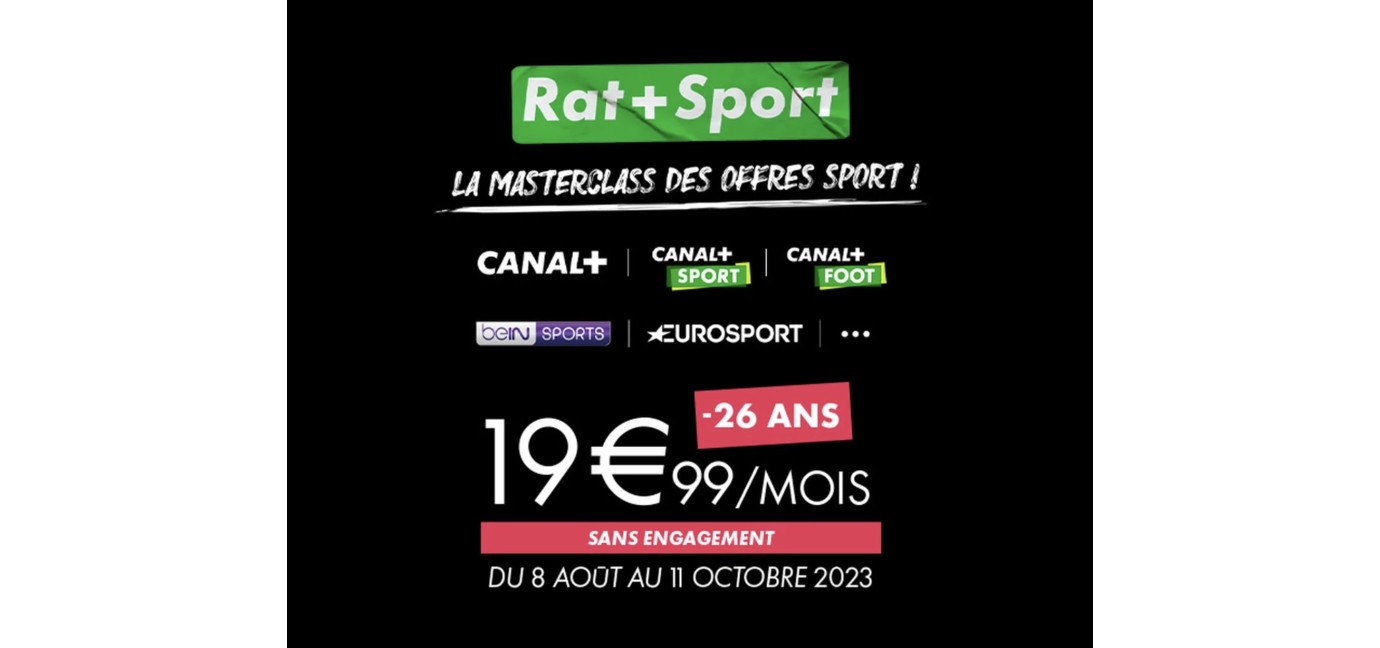 [ 26 ans] Abonnement Canal+, Sport, Foot, Be In Sport, Eurosport, Apple TV à 19,99€/Mois 19€99
