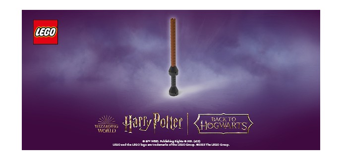 LEGO: La baguette à construire LEGO Harry Potter offerte en magasin le 1, 2 et 3 septembre de 11h à 13h