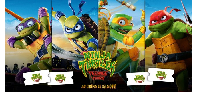 Femme Actuelle: 25 lots de 2 places de cinéma pour le film "Ninja Turtles Teenage Years" à gagner