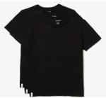 Lacoste: Pack de 3 t-shirts d'intérieur homme à col rond en coton uni - Noir à 26€