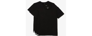 Lacoste: Pack de 3 t-shirts d'intérieur homme à col rond en coton uni - Noir à 26€