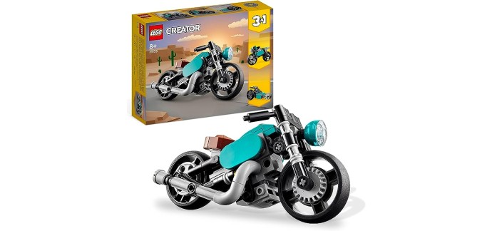 Amazon: LEGO Creator 3-en-1 La Moto Ancienne - 31135 à 10,49€
