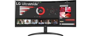 Amazon: Ecran PC incurvé 34" LG UltraWide 34WR50QC-B - UWQHD, 5ms, 100Hz, Dalle VA à 279,99€