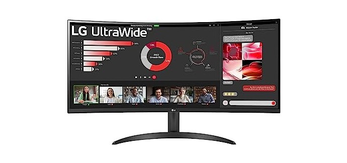 Amazon: Ecran PC incurvé 34" LG UltraWide 34WR50QC-B - UWQHD, 5ms, 100Hz, Dalle VA à 279,99€